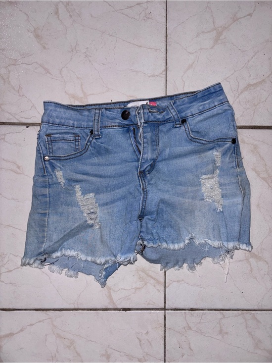 Pants - Light Blue Distressed Denim Shorts - Women
